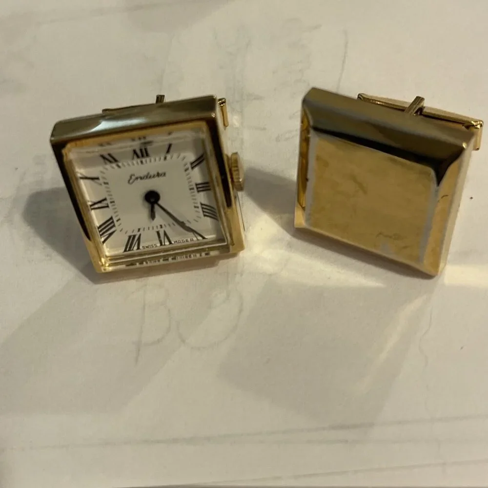 Endura Swiss Watch Cufflinks Gold Plated Adds A Sophisticated Touch To Any Outfi